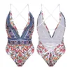 Womens Jumpsuits Rompers US Women Backless Sexy Bohemian Onepiece Solid Retro Triangle Swimsuit Swimwear 230321