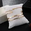 Charm Bracelets 4pcs/set Crystal For Women Geometric Slim Set Gift Jewelry