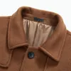 Hommes laine Blds bleu Bld manteau M bouton à manches longues tenue de bureau marron veste hiver vêtements de dessus décontractés pardessus surdimensionné 230320