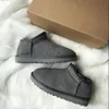 Hete aus klassieke korte miniwomen sneeuwschoenen houden warme boot man dames pluche casual warme laarzen schapenvacht suède schoenen kastanje grijs met doos