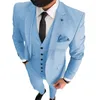 Męskie garnitury Beige Slim Fit Casual Men 3 -Place Custom Wedding Tuxedo z Notoched Lapel 2023 Mężczyzna mody Costume Blazer Spods