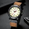 Marchio di moda CURREN Orologio da uomo classico Impermeabile Data Cinturino in pelle Analogico militare Orologio da polso al quarzo Orologio Erkek Kol Saat241w