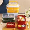 Lunch Boxes Kawaii Portable For Girls School Kids Plastic Bento With Compartments Microwave Food Storage Containers Picnic 230321