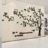 Wandstickers 3D Acryl Sticker Tree Mirror voor sticked Diy Po frame Family Branch PVC Mural Art Home Decor 230321