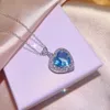 Kadın bling mavi taş kristal elmas saplama küpeler kolye halkaları güzel parlayan zirkon ol tasarımcı kulak yüzüğü küpe küpe takı