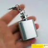 1oz Mini Hip Flask Stainless Steel Vodka Bottle Whisky Hip Flask Portable Alcohol Flagon Keychain Drinkware Flask