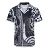 2023 Camicie firmate Moda uomo Camicia da bowling stampa geometrica Camicie casual floreali Hawaii Uomo Abito manica corta slim fit M-3XL di alta qualità