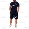 Herrspårar Mens Designer Tracksuits Letter Printing T-Shirts and Shorts Tracksuits Men Casual Set Running Two Piece Suit Jogging Suits T230321