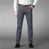 Pantalones de hombre 2023 de lujo rectos de negocios informales para hombre de alta calidad de diseñador primavera otoño elegantes pantalones formales largos de ocio para hombre