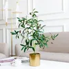 Dekorative Blumen Nordeuropa Simulierte Pflanze Indoor Tropical Green Olive Kleiner TopfDesktop-Dekoration Bonsai Home Decore Gefälschte Pflanzen
