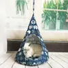 Camas de gato cama de rede de rede de cesta confortável gaiola de balanço criativo com almofada de algodão de algodão