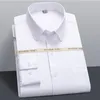 Men's Casual Shirts Men Business Office Classic Stretchy Silky Non-iron Dress Shirt Pocketless Long Sleeve Standard Stretch Casual Clothes 230321