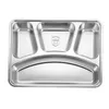 Servis uppsättningar Lunch Box dessert Trays Breakfast Divided Plate Partition Lagring Rostfritt stål Skola Bento Baby