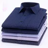 Koszulki męskie męskie koszule męskie koszulę w paski z długim rękawem nie żelazo formalne swobodne biuro sukien biznesowy standardowe bawełniane bawełniane wysokiej jakości najlepsze 230321