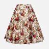 Jupes 2023 Arrivée Été Une Ligne Vintage Floral Années 50 Pin Up Style Rockabilly Swing Rétro Taille Haute Midi 230321