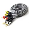 1,5 m 3 m 5 m 10 m ljudkabel Pure koppargrå ljudkabel Högtalarkabel 3,5/2RCA -kabel od 13,5 mm tjock