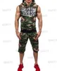 Herrspårspår Tracksuiter Mens Set 2019 Summer Brand Sportwear Men Camouflage Shorts Set Short Pant Tank Top Sporting Symt Sweatsuit 2pc T230321