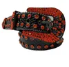 المصمم الأحمر BB Belt Simon Belts for Men Women Belt BLACK WEISTBAND Multicolour مع Bling Rhinestons كهدية