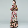 LD LINDA DELLA Fashion Runway Summer Long Sleeve Maxi Dress Women's elastic Waist Floral Print Elegant Party Holiday Long Dress 210309