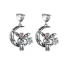 Orecchini pendenti Love Zircon Star Ear Studs Net Red Moon Fashion JK Girls Design di nicchia Lolita