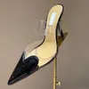 Sandali con tacco alto a forma di amore PVC trasparente Punta a punta 10,5 cm Moda sexy Stiletto Designer di lusso Scarpe eleganti con strass Scarpe di fabbrica