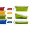 Ensembles de vaisselle UPORS 350/500/800/1200 ml Boîte à lunch en silicone Portable Coloré Pliant Conteneur Stockage Écologique Pliable Bento