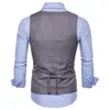 Herenvesten u-neck pak vest voor mannen zakelijke casual heren jurk waistcoat gilet mouwloos formeel jasje slanke fit dubbele breasted