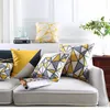 Pillow Nordic Style Cover Cotton And Linen Yellow Gray Geometric Striped Printed Decorative Pillows Home Sofa Chair Bed Decor