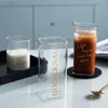Bicchieri da vino 1PCS Tazza da caffè in vetro a righe Supporto in noce Bere riutilizzabile per cappuccino al latte americano