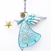 Figuras decorativas Objetos Metal Wind Chimes Creative Angel Chime pendurado Ornamento de jardim ao ar livre para festa em casa (anjo azul)