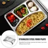 Dinnerware Sets Lunch Box Dessert Trays Breakfast Divided Plate Partition Storage Stainless Steel School Bento Baby