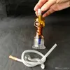 Cachimbas Hueso pipa de agua bongs de vidrio accesorios Tubo colorido Fumar Tubos de vidrio curvo Quemador de aceite