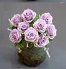 Decorative Flowers Artificial Fake Roses Bouquet Blue White Silk Rose Flower Wedding Decoration Accessories Home Decor