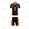 Męskie dresy, anime haikyuu cosplay Come Karasuno High School Volleyball Club i strój szorty zwykłe koszulki sportowe T230321