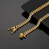 Cuba Chains Boucle de robinet en or 18 carats en acier inoxydable Densité de titane 8 mm/10 mm/12 mm/14 mm/16 mm Miami Lien cubain en acier inoxydable pour homme Or SO27