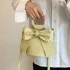 Abendtaschen 2023 Frauen Persönlichkeit Bogen Eimer Tasche Qualität Luxus Handtaschen Mode Grün Schulter Messenger Umhängetasche