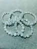 Figurine decorative Braccialetto di selenite naturale Perle rotonde bianche Cristallo di quarzo Pietra curativa Regalo di gioielli da donna