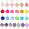 Fuzzy Fur Ball Pendants For Party Christmas Gifts Keychain Car Bag DIY Cute Key Rings RRA1031