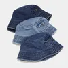 Boinas 2023 INS jeans Jeans Cowboy Pocket Fisherman Chapeau de Paille Caps Sun para homens Men Bucket Cogumelo Hat 56-58cm