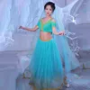 Stage Wear Festival Arabische Halloween -kostuums voor vrouwen buikdans prinses Bollywood kostuumset feestcosplay geborduurd lange rok