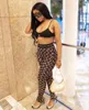 Trendy Summer Tracksuits Women Moon Shape Print Club Outfit Skinny Crop Top en Leggings Troouses Two Pally Pants Set