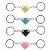 Nyckelringar 2st Söt kärlek Heart Brick Keychain för par Friendship Women Män Girl Boy Elements Key Ring Birthday Jewelry Gift 2023