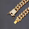 Cubaanse schakelkettingen Heren Hip Hop Gouden Tennisarmband voor mannen Sier Plated Charm Chain Miami Armbanden Iced Out Diamond Jewlery