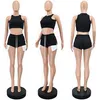 2023 Designer Women Tracksuits Sleeveless Crop Top 2 Piece Sets Summer Womens Clothing Tank Tops And Side Split Shorts Set