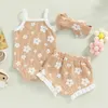 Ensembles de vêtements Mababy 018M nouveau-né infantile enfant en bas âge bébé fille vêtements ensemble à volants en tricot floral barboteuse shorts tenues d'été vêtements Z0321