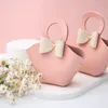 Other Event Party Supplies 10 Pcs/Lot Creative Ring Portable Leather Wedding Candy Box Bow Companion Gift Box Cosmetic Packaging Small Boxes for Gifts 230321