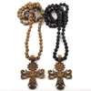 Pendanthalsband Moodpc Fashion Bohemian Tribal Jewelry Multi Lava Stones Long Knoted Metal Flower Bird Cross