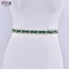 Fournitures festives Youlapan ceinture de mariée en diamant vert fait à la main strass perle bijoux robe de mariée couverture de taille en alliage diamant chaîne de taille S437