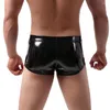 Underpants Sexy Mens Boxers Open Crotch Faux Leather Lingerie U Convex Pouch Boxer Shorts Underwear Wet Look Hombre Gay Cueca