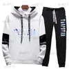 Men's Tracksuits Fashion Tracksuit Men Women Long Sleeve Hoodie Sports Pants Set Pullover Hooded Sweatshirt Tops and Jogging Pants Casual Outfit T230321